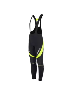 Pantaloni izolați pentru ciclism ROGELLI TRAVO 2.0 (softshell pe genunchi) negru-fluor 002.343