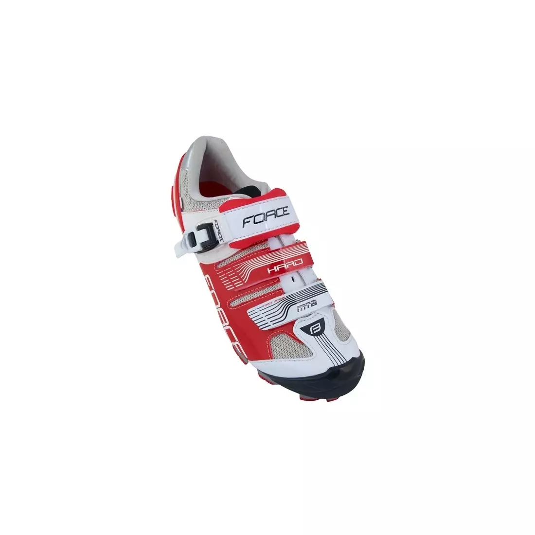 Pantofi de ciclism FORCE MTB HARD 94062 alb și roșu