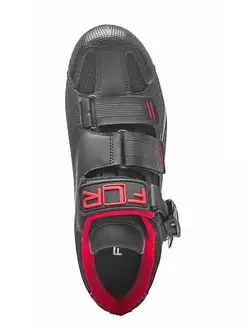 Pantofi de ciclism MTB FLR F-65, negri și roșii