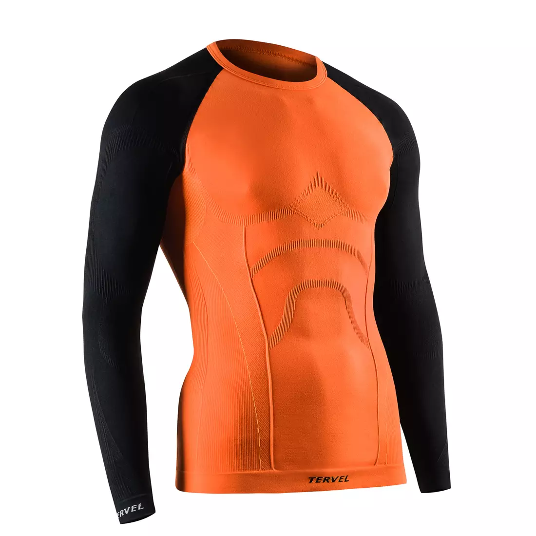 TERVEL COMFORTLINE 1002 - tricou termic pentru bărbați, mânecă lungă, culoare: portocaliu-negru