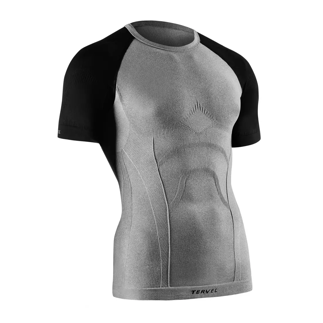 TERVEL COMFORTLINE 1102 - tricou termic pentru bărbați, mâneci scurte, culoare: Melange-negru