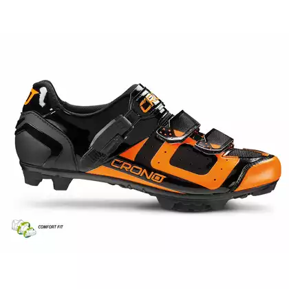 CRONO CX3 nylon - Pantofi de ciclism MTB, negru-portocaliu fluo