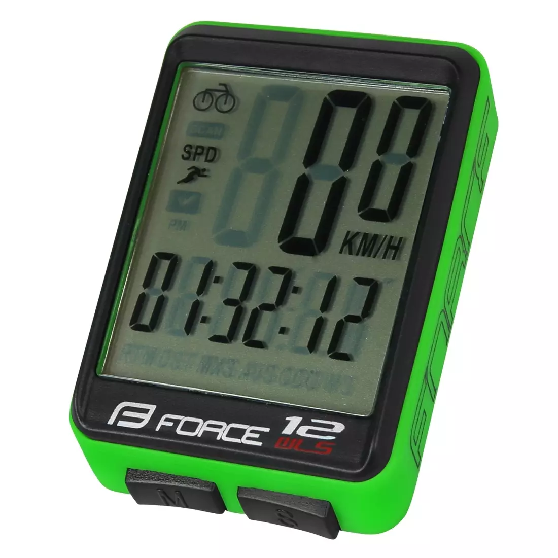 Calculator de biciclete wireless FORCE WLS 12 verde 39146