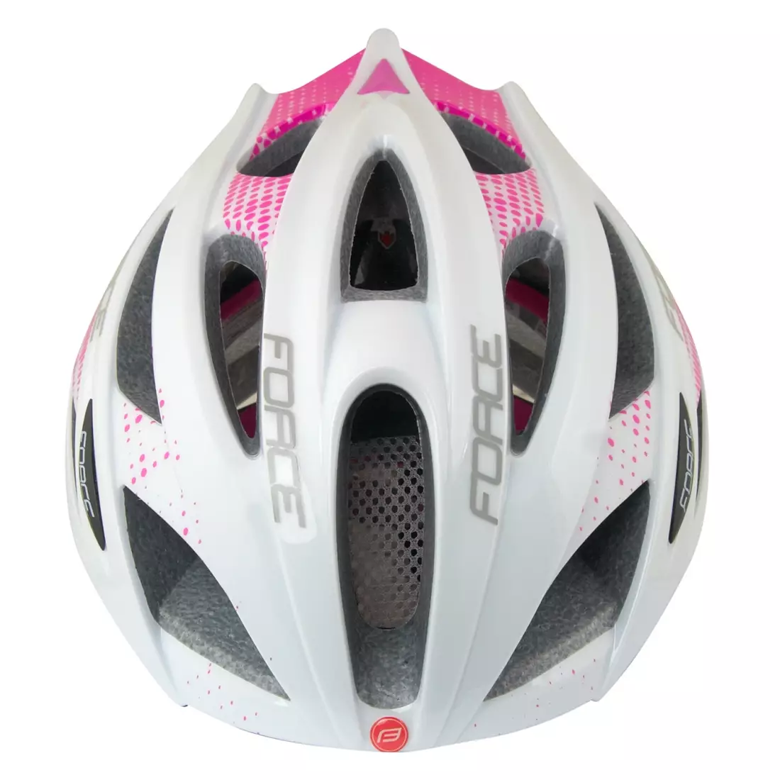 Casca de bicicleta de dama FORCE COBRA 902930 alb si roz