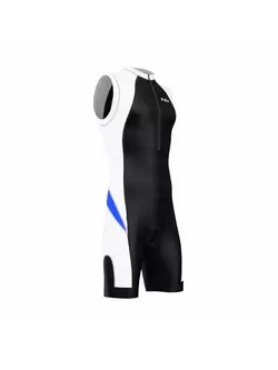 Costum de triatlon FDX 1030 negru, alb și albastru