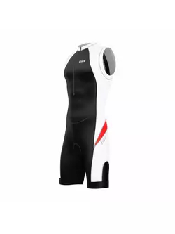 Costum de triatlon FDX 1030 negru, alb si rosu