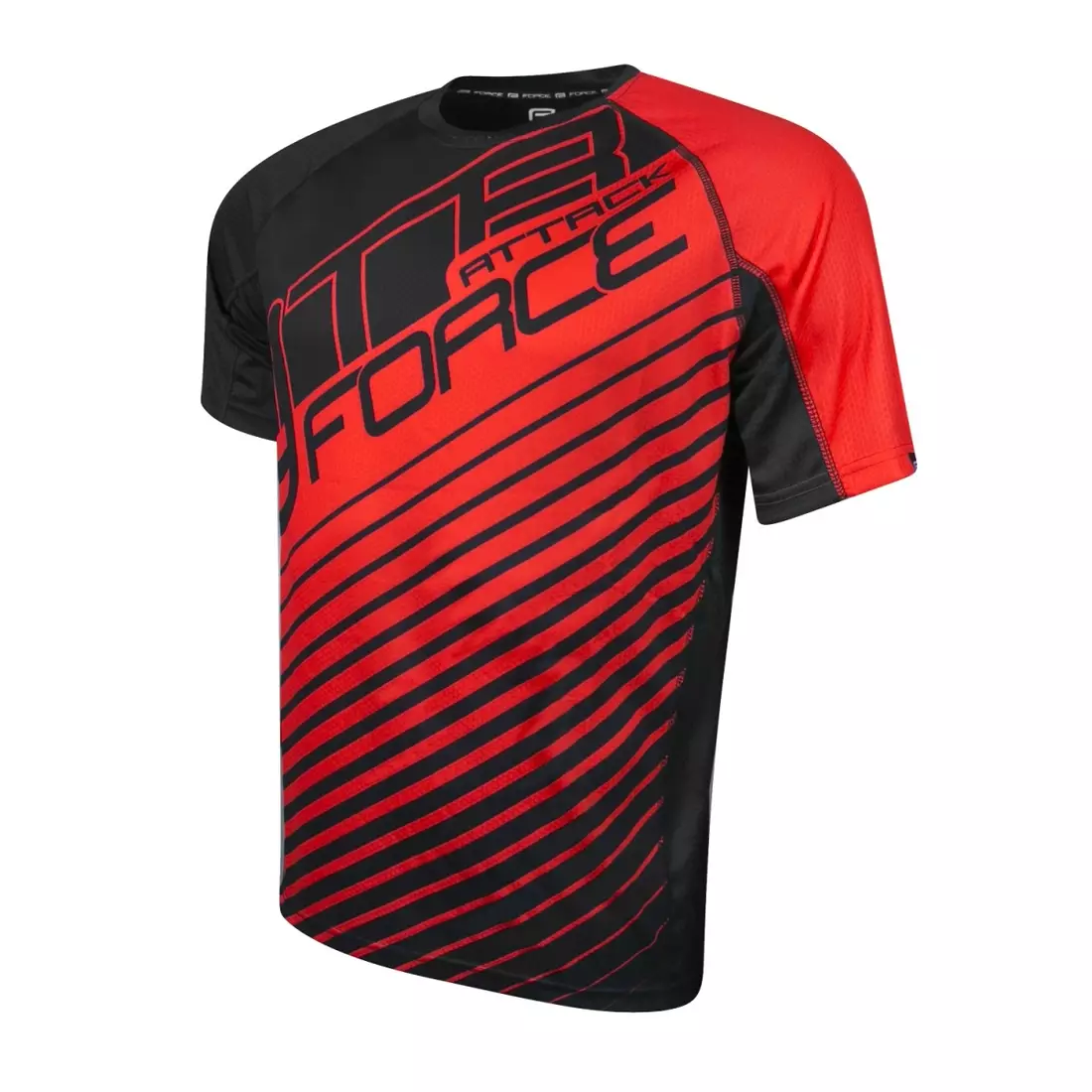 FORCE MTB ATTACK tricou de ciclism MTB negru și roșu 900150