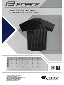 FORCE MTB ATTACK tricou de ciclism MTB slab negru și gri 900152