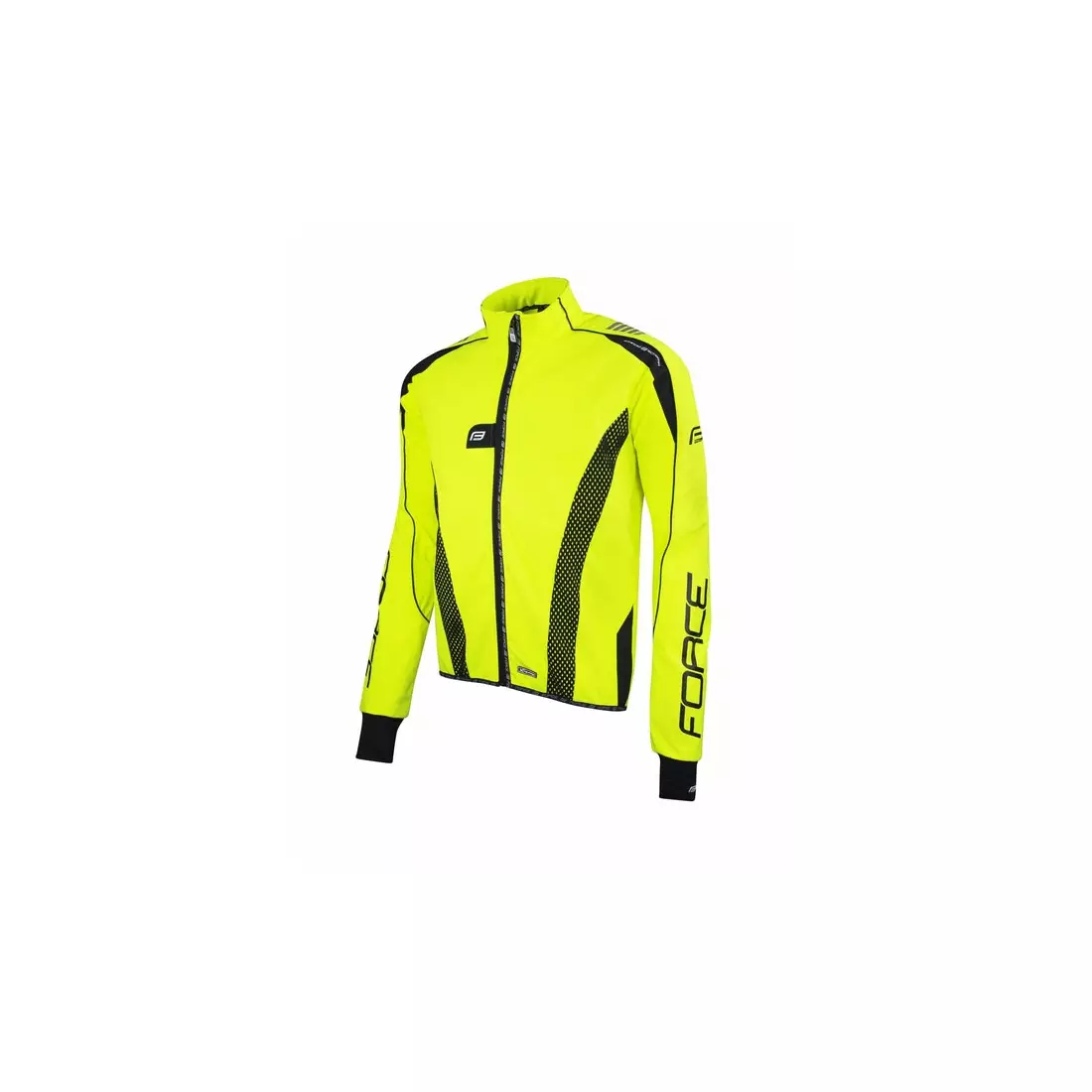 FORCE X72 PRO jachetă softshell pentru bărbați pentru bicicletă, fluor galben