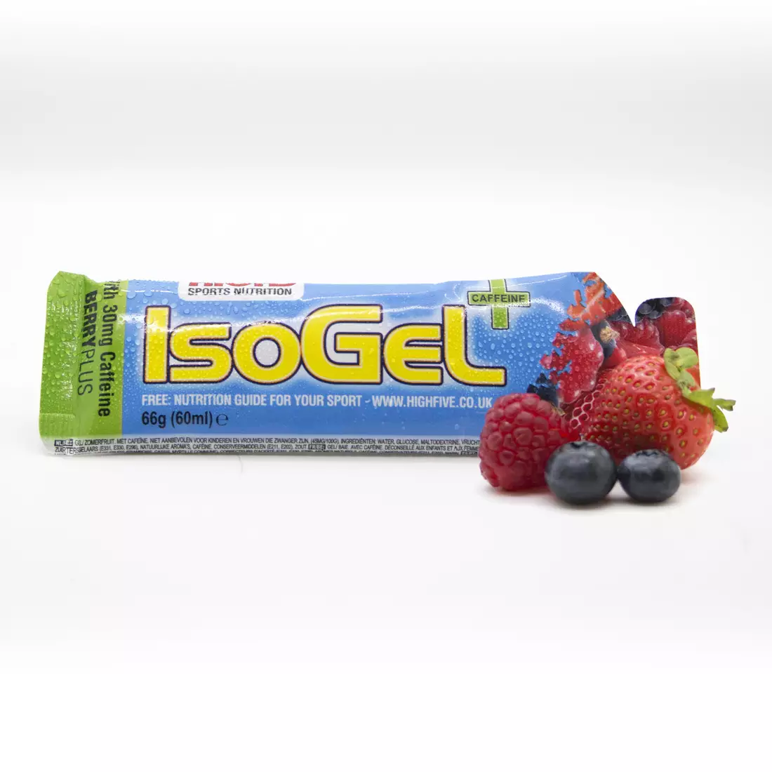 HIGH5 IsoGel Plus (cu cafeină) aromă de gel izotonic: Capacitate BLUEBERRY Plus (cu cafeină). 60 ml