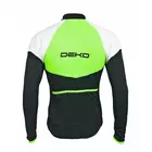 Hanorac de ciclism pentru bărbați DEKO HALF, verde fluor-negru