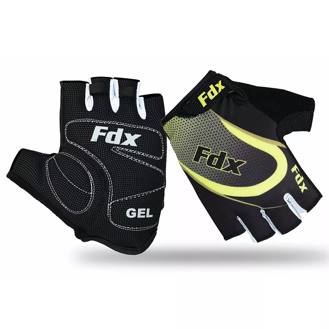 Mănuși de ciclism pentru bărbați FDX 1010 negre și galbene