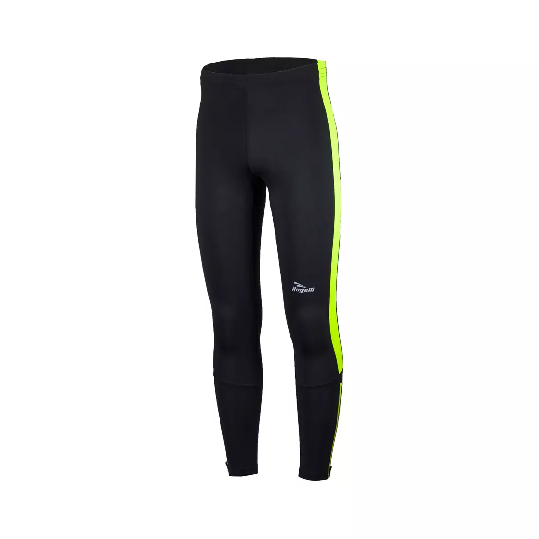 Pantaloni de alergare pentru bărbați ROGELLI RUN 830.737 VISION 2.0, negri și fluor