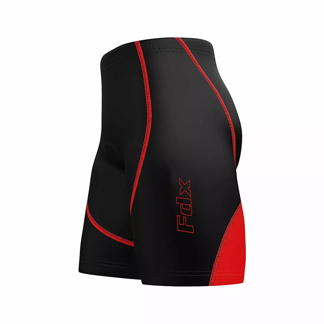 Pantaloni scurți de bicicletă FDX 1610 fără bretele, negru și roșu