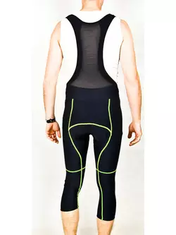 Pantaloni scurți de ciclism MikeSPORT DRACO 3/4, ușor izolați, COMP HP, negru și fluor