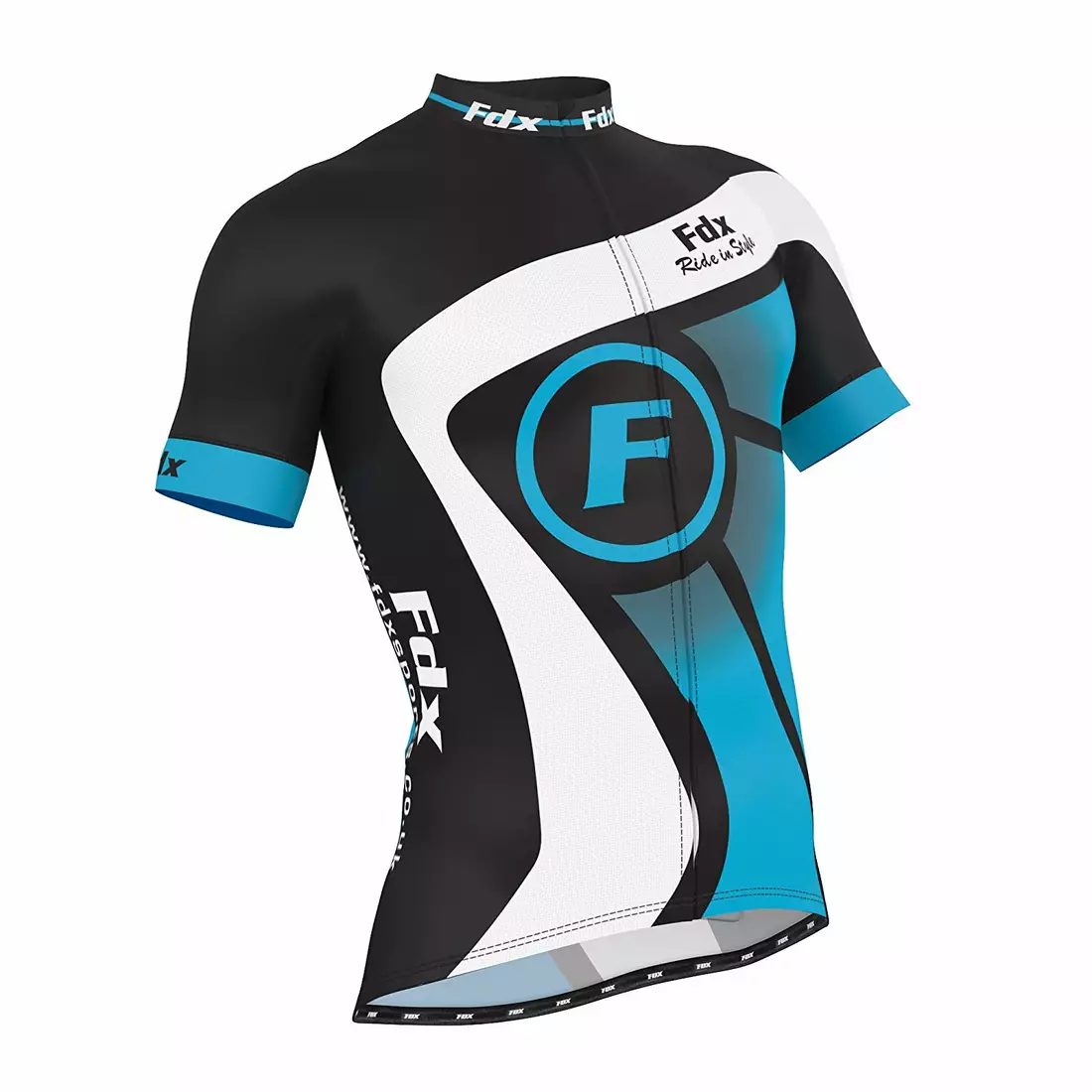 Set ciclism de vara FDX 1020: tricou + salopete, negru si albastru