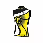 Tricou pentru ciclism fără mâneci FDX 1020 pentru bărbați, negru și galben