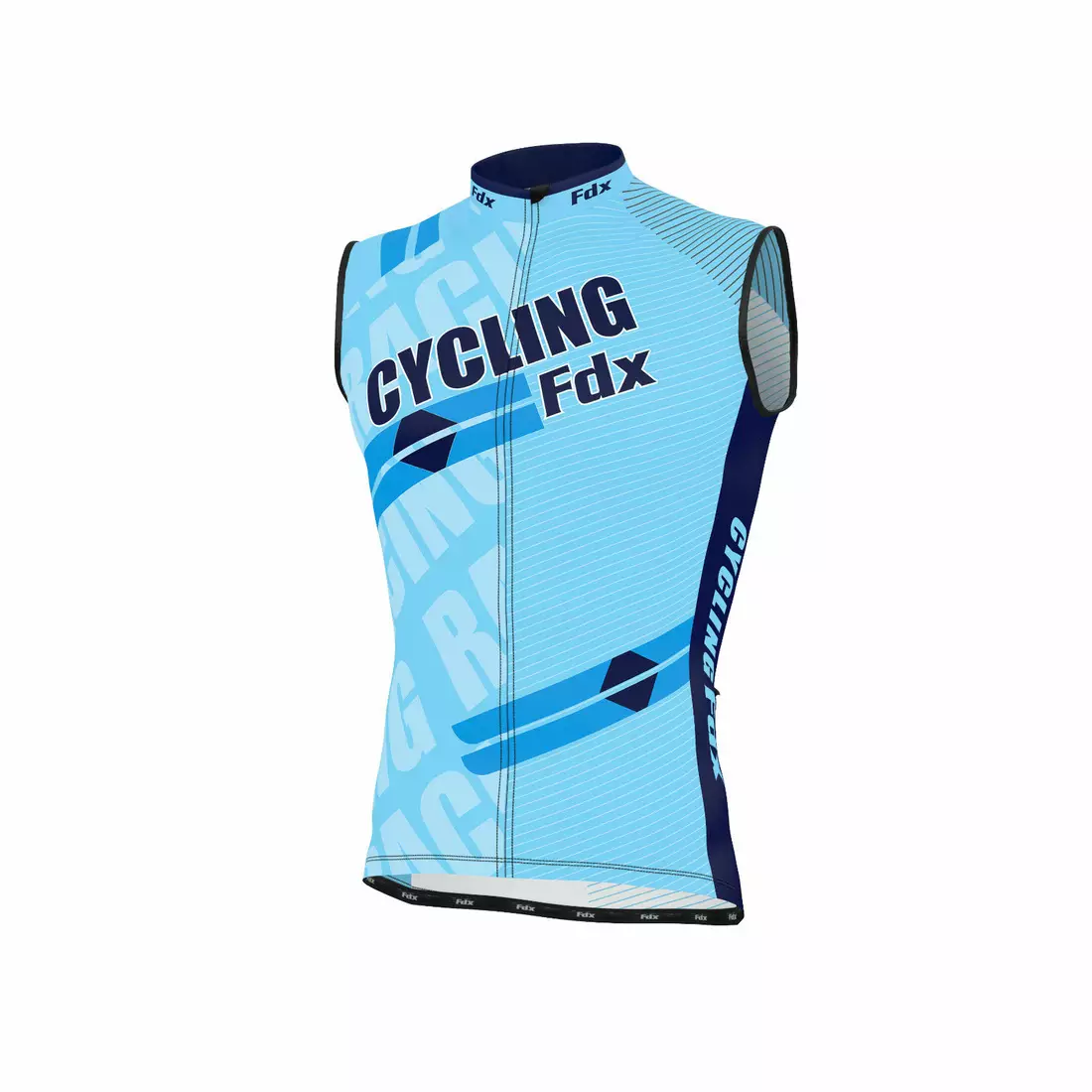 Tricou pentru ciclism fără mâneci FDX 1050 pentru bărbați, negru și albastru
